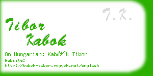 tibor kabok business card